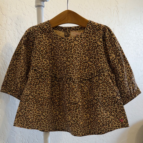 Pink Chicken Leopard Print Kids Blouse